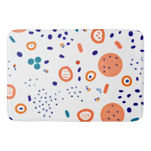 Orange Style Patterns Art Design Badematte (Vorderseite)