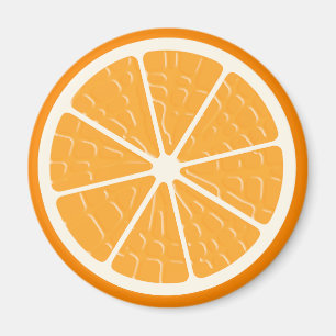 Orange Stylized Fruit Slice Magnet