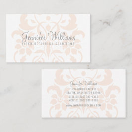 Orange Subtile Damask Business Card Visitenkarte