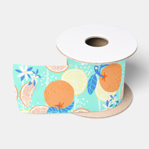 Orange Summer Aquamarin Satinband