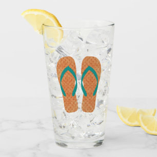 Orange Summer Beach Sandals Drehte Flop Design Glas