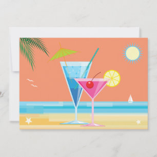 Orange Summer Couple's Dusche Einladung