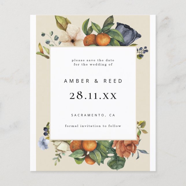 Orange Summer Floral Botanic Boho (Vorderseite)