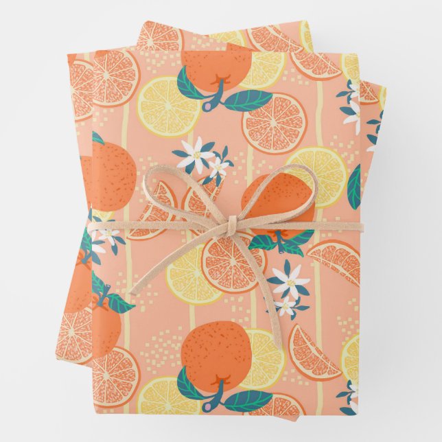 Orange Summer Orange Geschenkpapier Set (Beispiel)