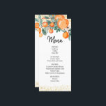 Orange Summer Wedding Menu Card Menükarte<br><div class="desc">Winterflorale Hochzeitkarte</div>
