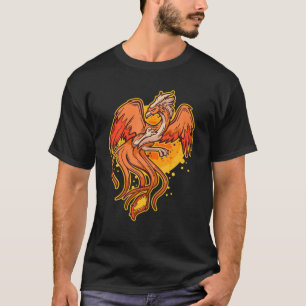 Orange Sun Fire Phoenix Spirituelle Totem Ästhetik T-Shirt