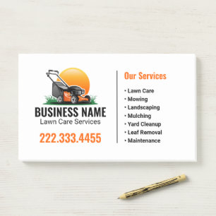 Orange Sun Rasenmähen Pflege Service Post-it Klebezettel
