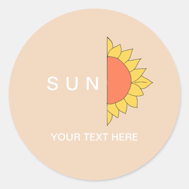 Orange Sun Sticker (Vorderseite)