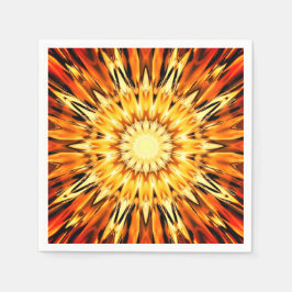 Orange Sunburst Paper Napkin Serviette