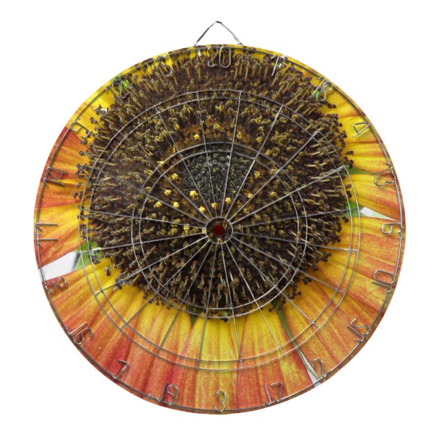 Orange Sunflower Dart Board Dartscheibe (vorne)