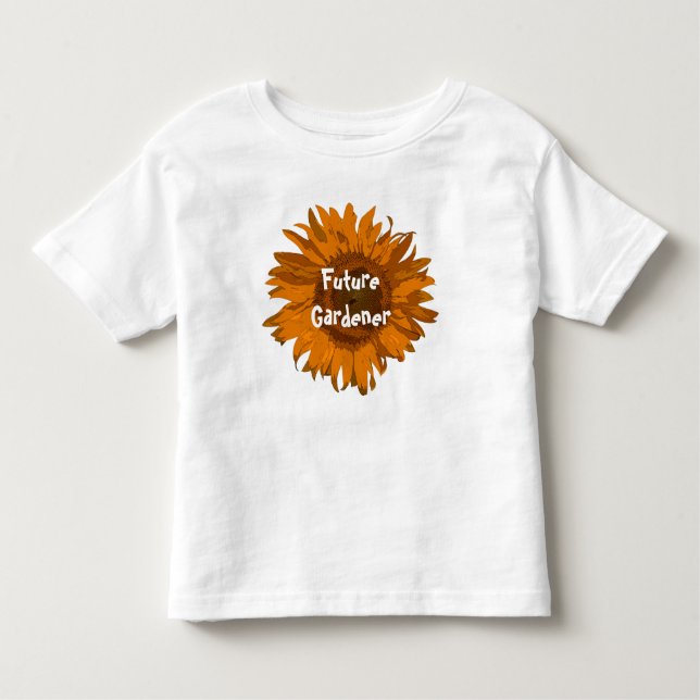 Orange Sunflower Future Gardener Kleinkind T-shirt (Vorderseite)