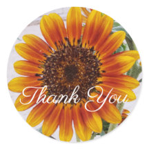 Orange Sunflower Vielen Dank Sticker