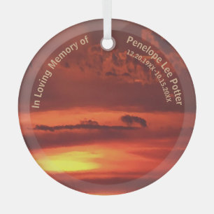 Orange Sunrise Memorial Andenken Sonnenfänger   Ornament Aus Glas