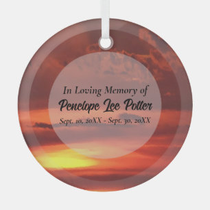 Orange Sunrise Memorial Keepake Suncatcher Ornament Aus Glas
