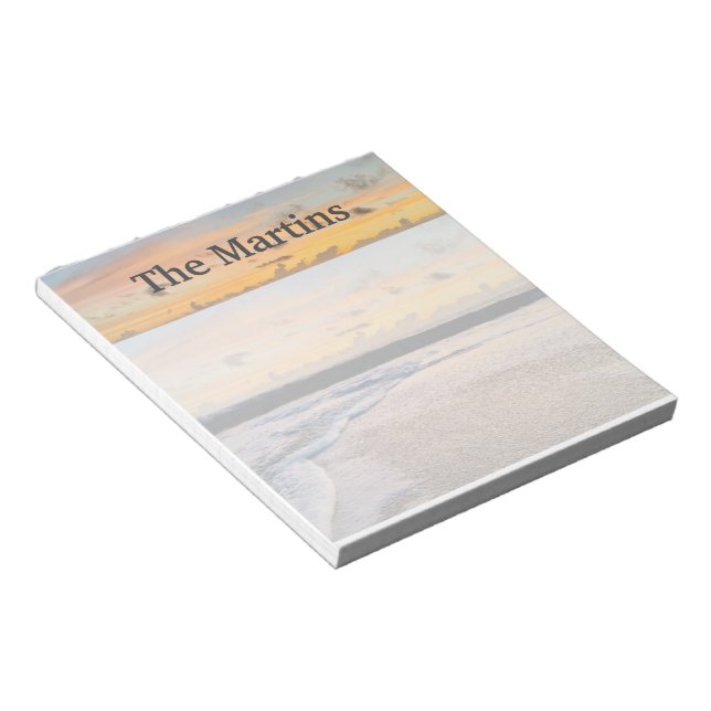 Orange Sunrise Ocean Custom Notepad Notizblock (angewinkelt)