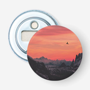 Orange Sunset Bird in Sky Flaschenöffner