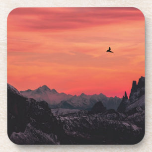Orange Sunset Bird in Sky Getränkeuntersetzer