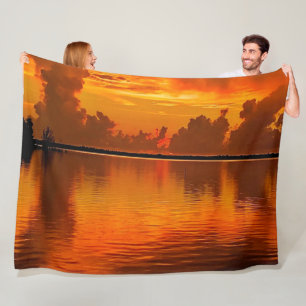 ORANGE SUNSET FLEECEDECKE