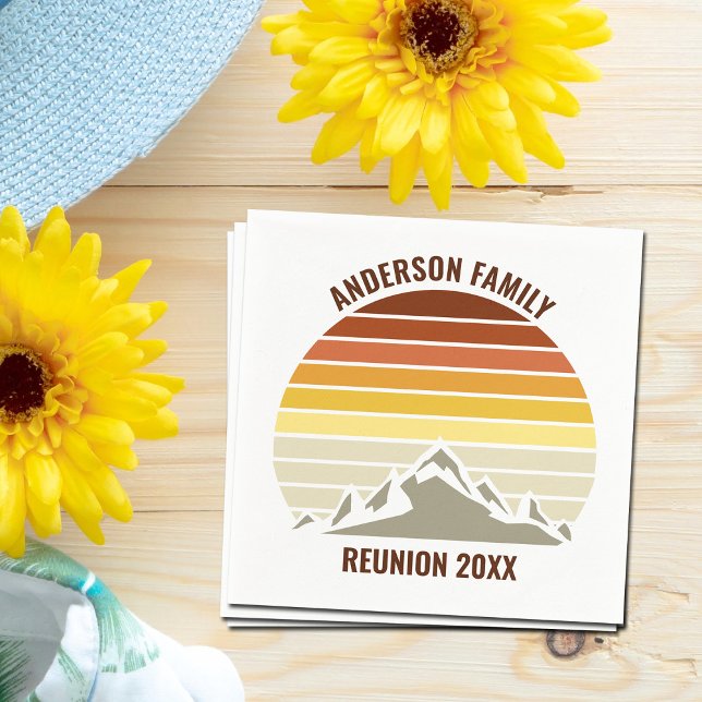 Orange Sunset Mountain Custom Family Wiedersehen P Serviette (Von Creator hochgeladen)