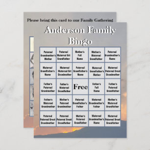 Orange Sunset Mountain Foto Family Bingo