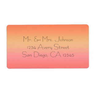 Orange Sunset Tropical Address Labels Sticker