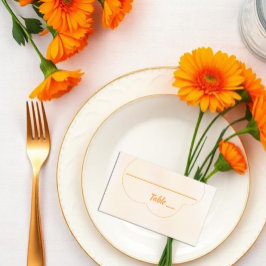 Orange Sunset Wedding Platzkarte