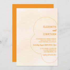 Orange Sunset Wedding Reception Einladung