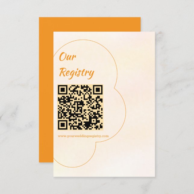 Orange Sunset Wedding Registry Begleitkarte (Vorne/Hinten)