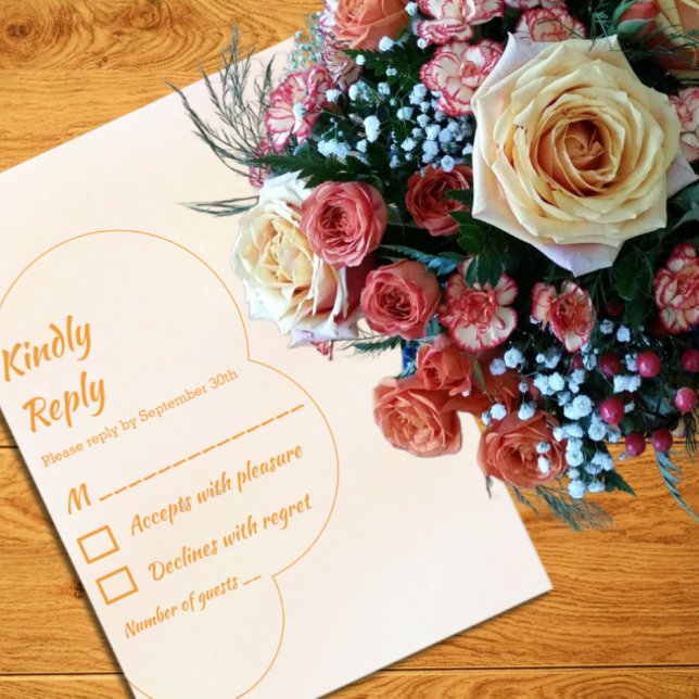 Orange Sunset Wedding RSVP Karte (Von Creator hochgeladen)