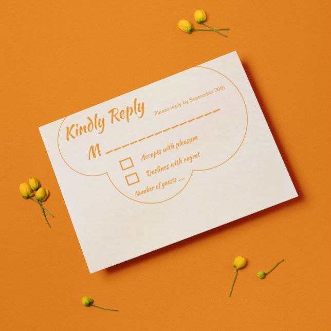 Orange Sunset Wedding RSVP Karte (Von Creator hochgeladen)
