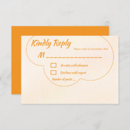 Orange Sunset Wedding RSVP Karte