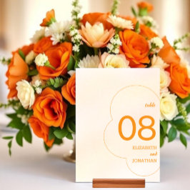 Orange Sunset Wedding Tischnummer