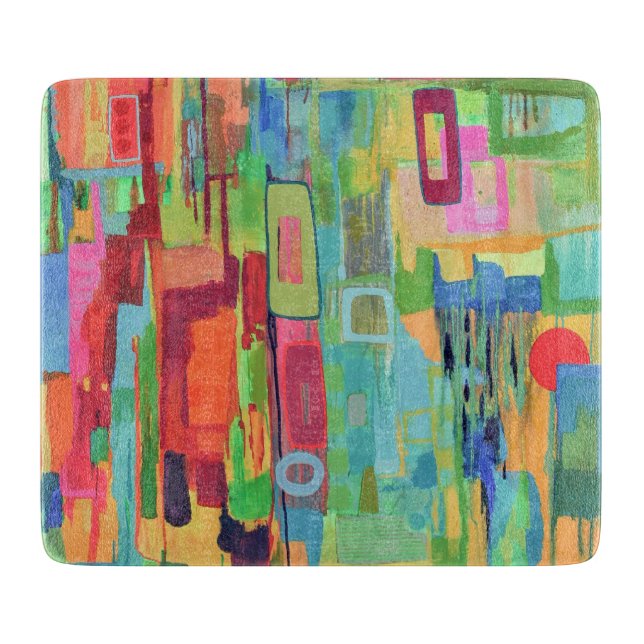 Orange Sunshine 6 x 7 Deko Glasschneidplatte Schneidebrett (Vorderseite)