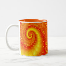 Orange Sunshine Abstraktes Fraktal Spiral Monogram