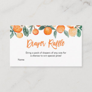 Orange Süsse Citrus Diaper Raffle Begleitkarte
