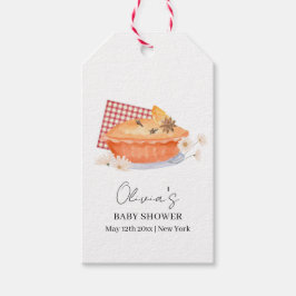 Orange Süsse Pie Blume Fall Baby Dusche Geschenkanhänger