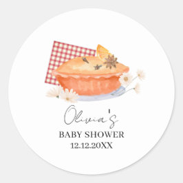 Orange Süsse Pie Blume Fall Baby Dusche Runder Aufkleber