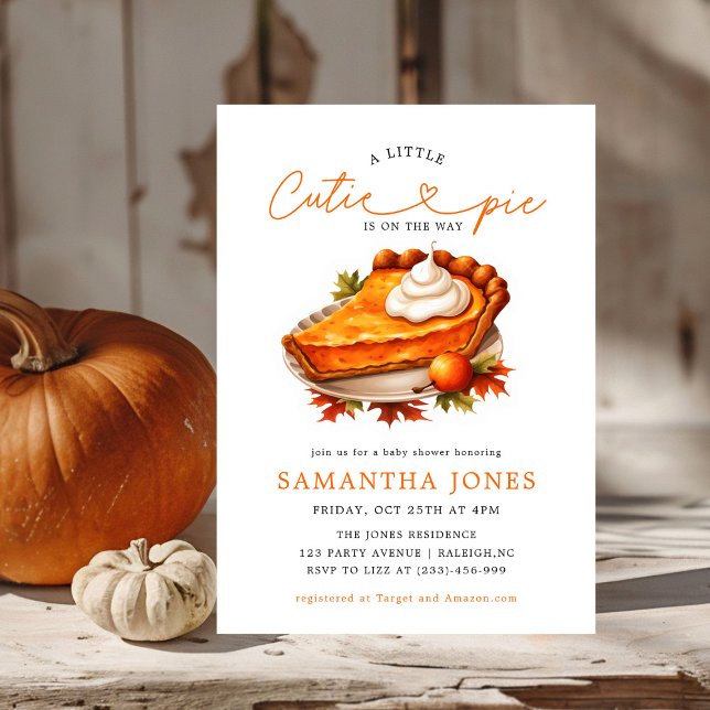 Orange Süsse Pie Pumpkin Fall Babydusche (Von Creator hochgeladen)