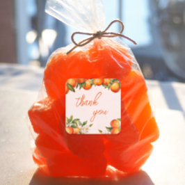 Orange Süsse Vielen Dank Quadratischer Aufkleber