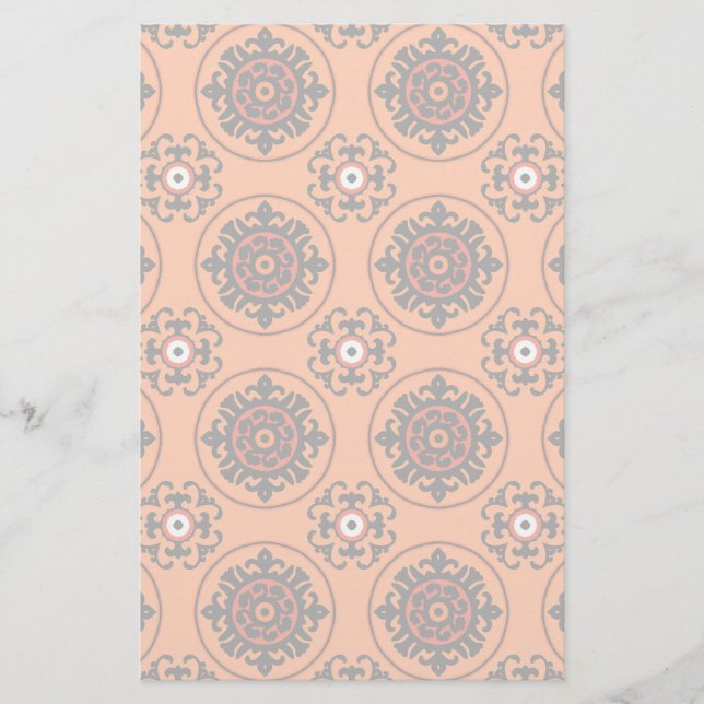 Orange-Suzani-Muster Briefpapier (Vorderseite)
