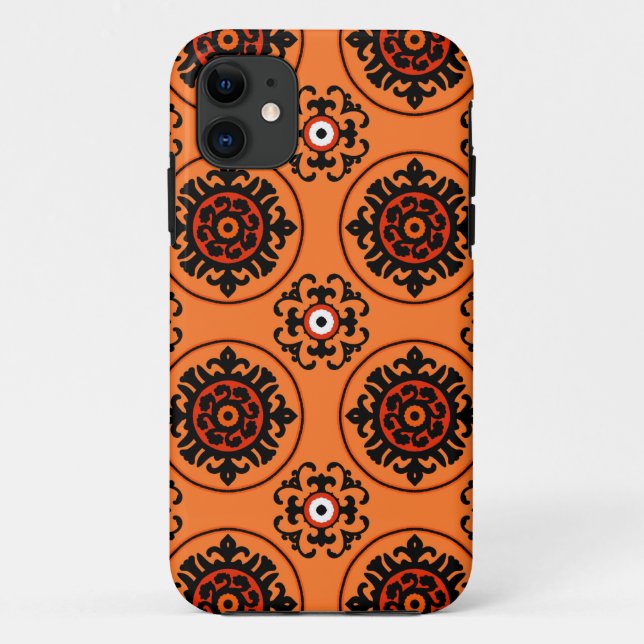 Orange-Suzani-Muster Case-Mate iPhone Hülle (Rückseite)