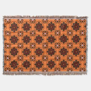 Orange Suzani Muster Decke