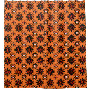 Orange Suzani Muster Duschvorhang
