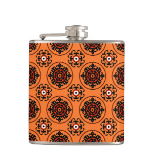 Orange Suzani Muster Flachmann