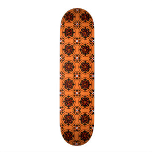 Orange Suzani Muster Skateboard