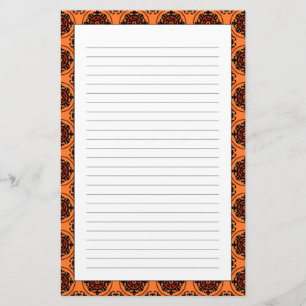 Orange Suzani Pattern Briefpapier