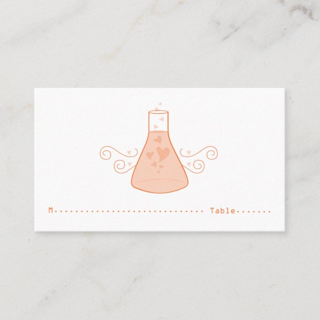 Orange Sweet Chemistry Platzkarte (Vorderseite)