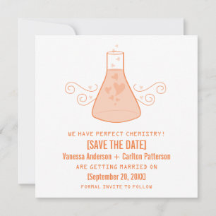 Orange Sweet Chemistry Save the Date einladen Einladung