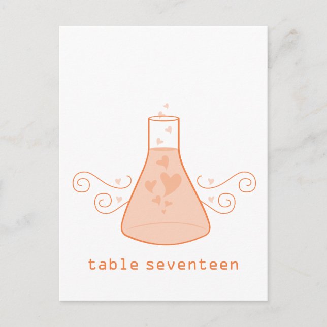 Orange Sweet Chemistry Tischnummer Postcard (Vorderseite)