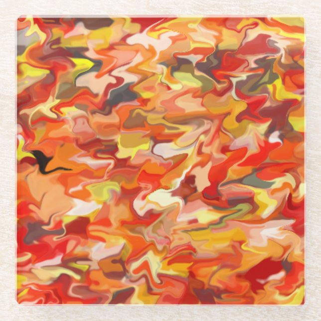 Orange Swirl Glass Untersetzer (Vorderseite)